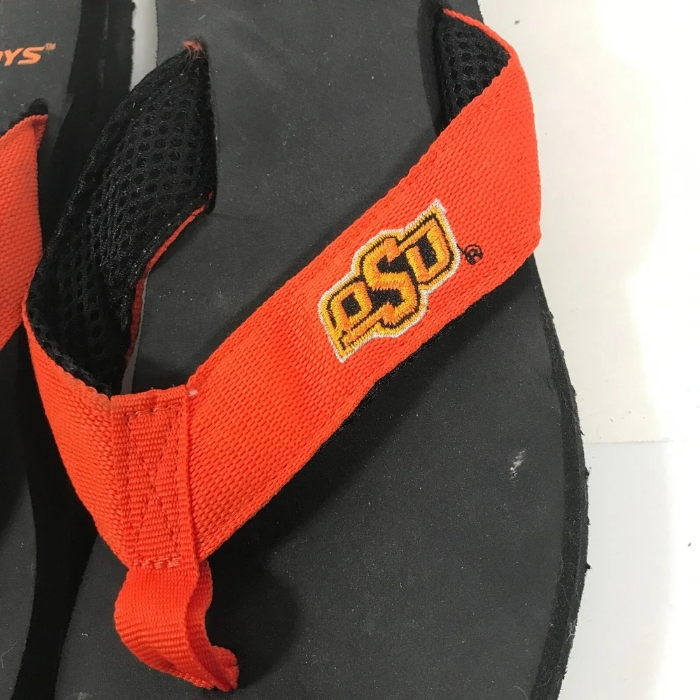 NCAA OSU Oklahoma State Cowboys Nylon Flip Flop Thong Mens‎ US 7/8 UK 7 EU 40.5